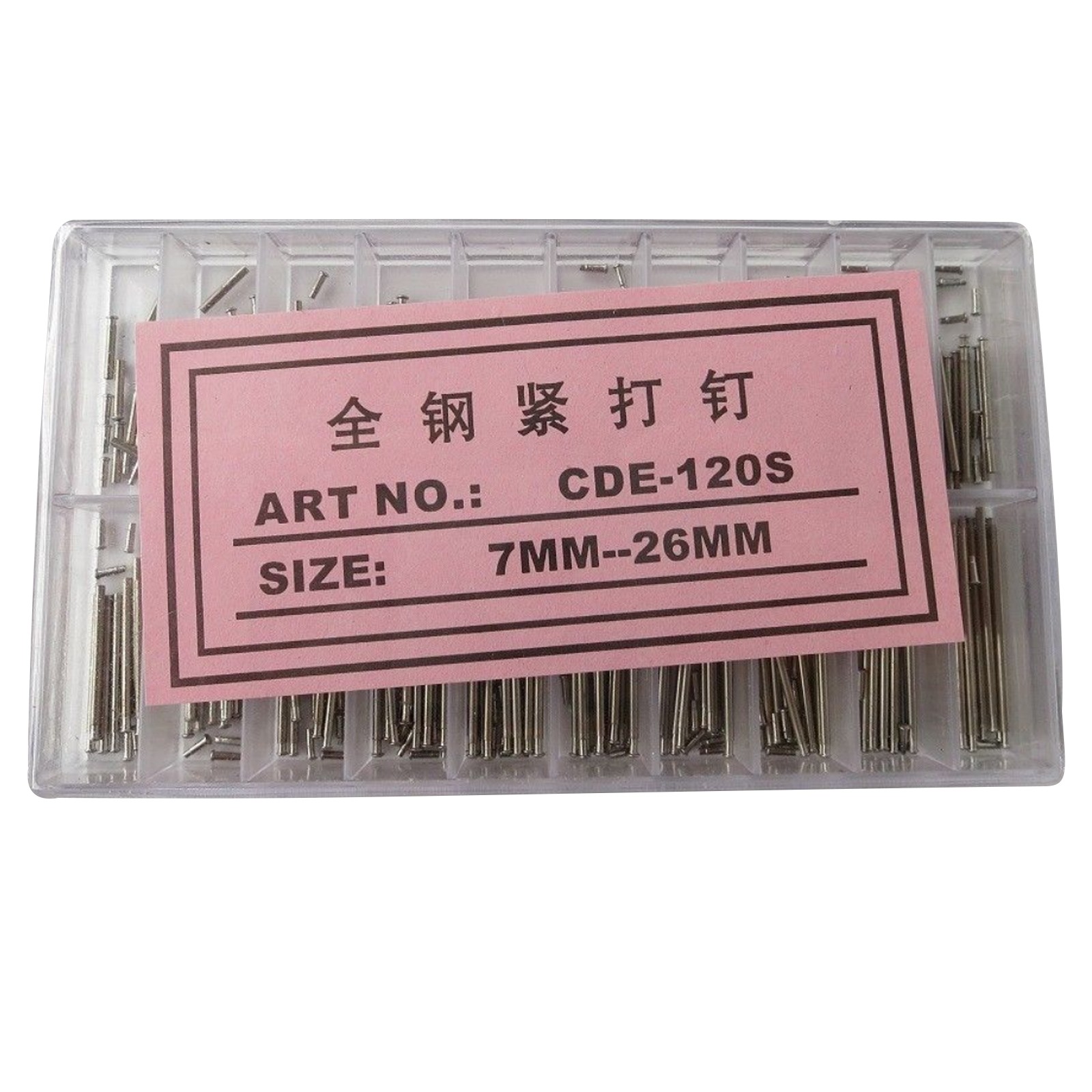 180Pcs Watch BandTube Friction Pins Link 7mm-26mm Spring Bar Assortment 1.2mm