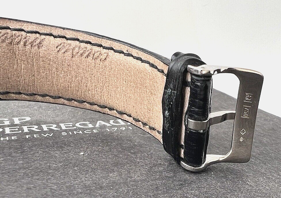 Girard Perregaux Watch 1945 Vintage 18k White Gold Ref 2596 Black Dial Art Deco