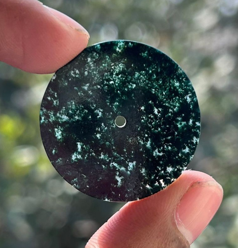 Moss Agate Watch Dial: Natural Green Gemstone (size 31.5mm, 17.25Ct) GMC-269