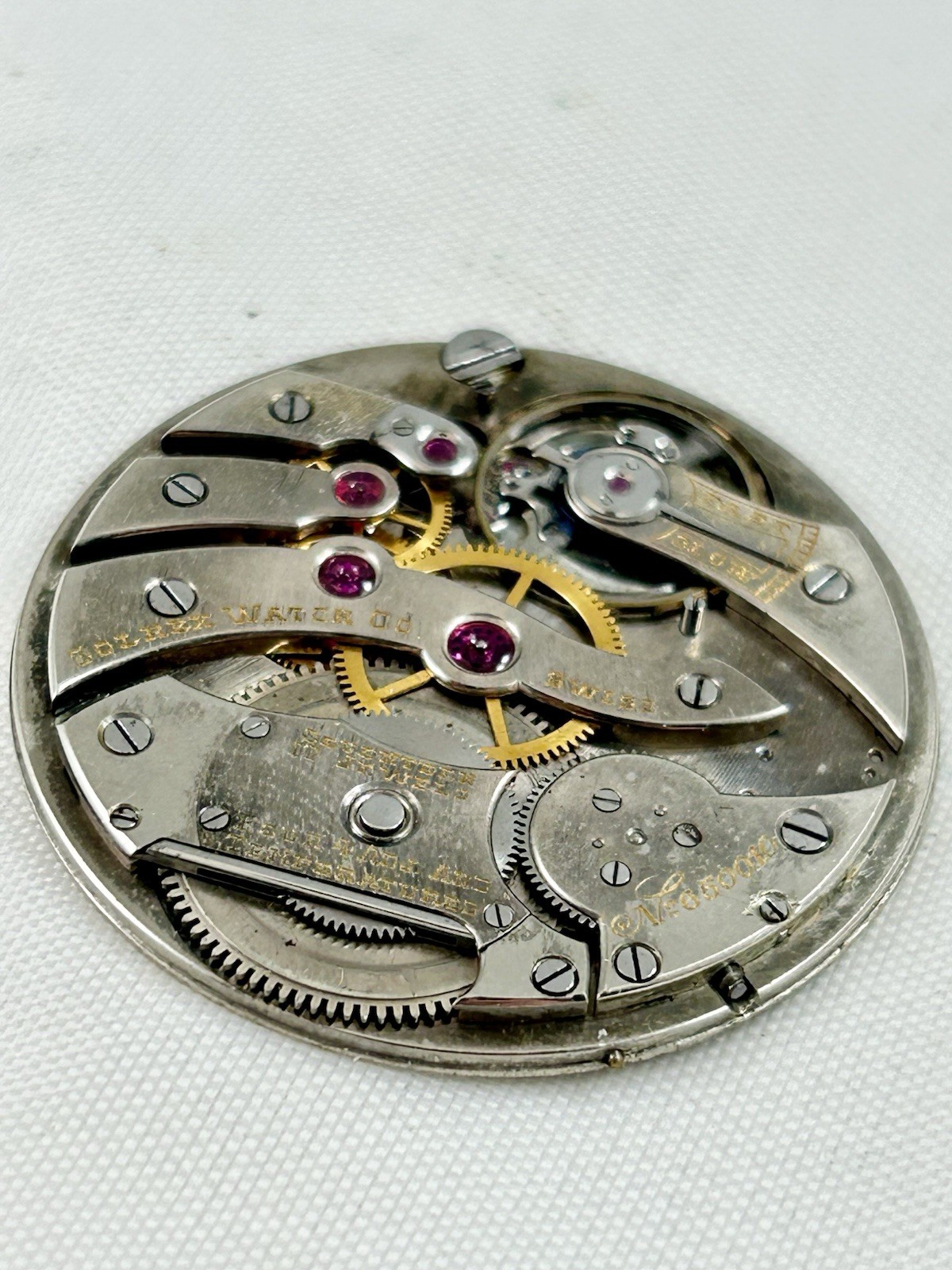 VERY RARE 39MM TOUCHON 17 JEWEL NICKEL 2.5MM TH. POCKET WATCH MOVEMENT, RUNNING!