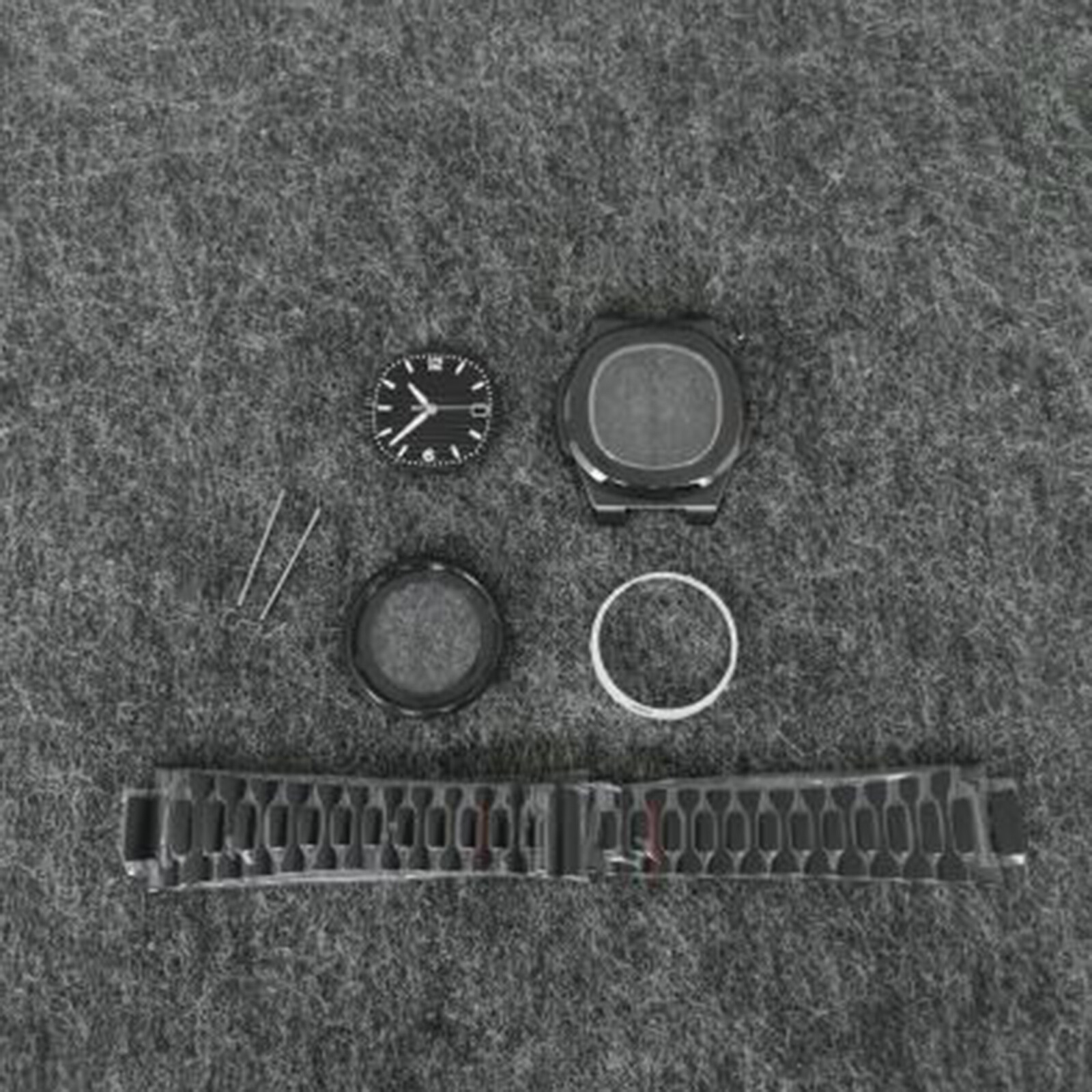 41MM Nautilus Style Black Watch Case Strap Sapphire Glass for NH35/NH36 Movement