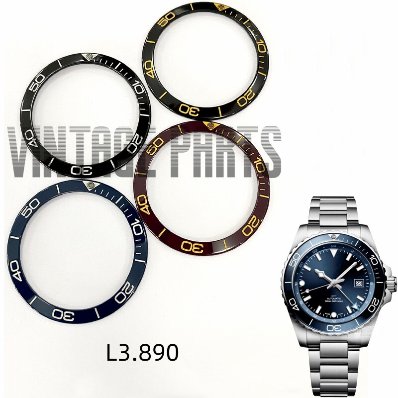 L3.890 black ceramic watch bezel fit for Lon-gines 43mm automatic watches