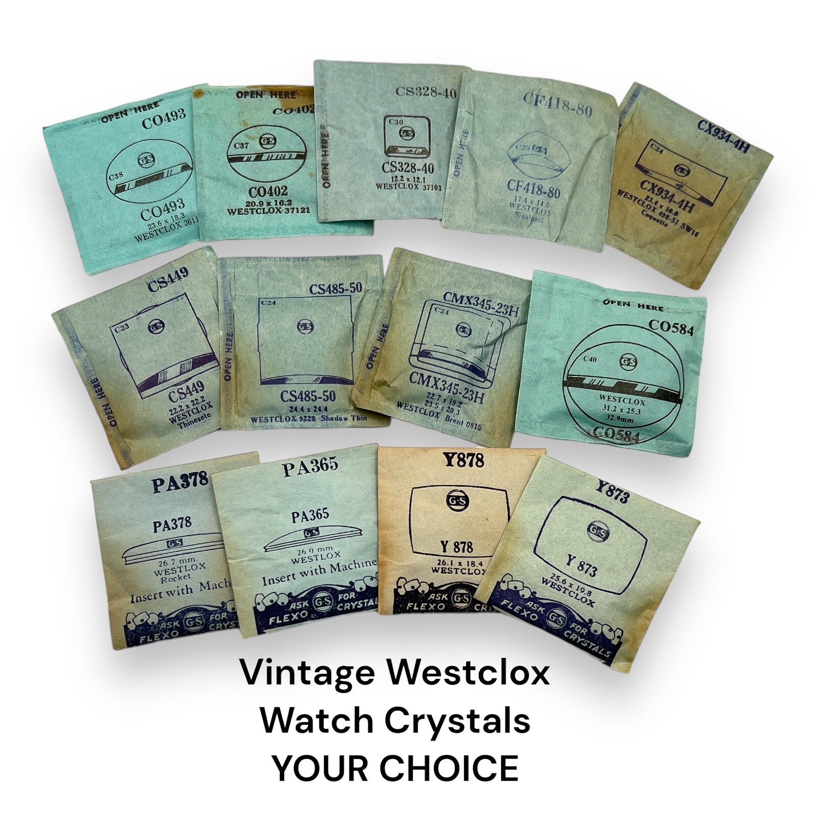 WESTCLOX Watch Crystal x 1 G-S YOUR CHOICE VTG NOS