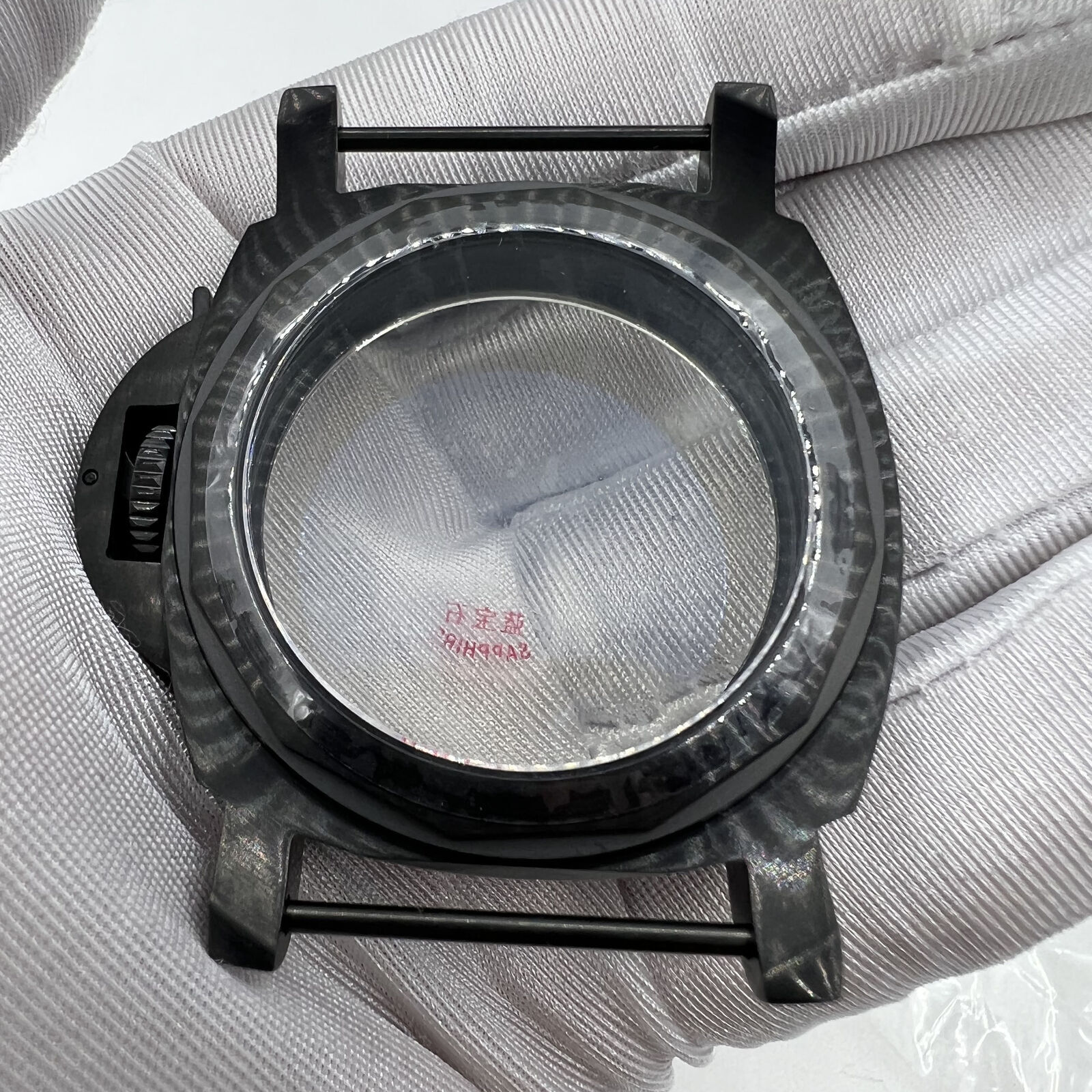 44mm 316L Black Sapphire Glass Watch Case for Seagull ST3600/ST3621/ETA6497/6498