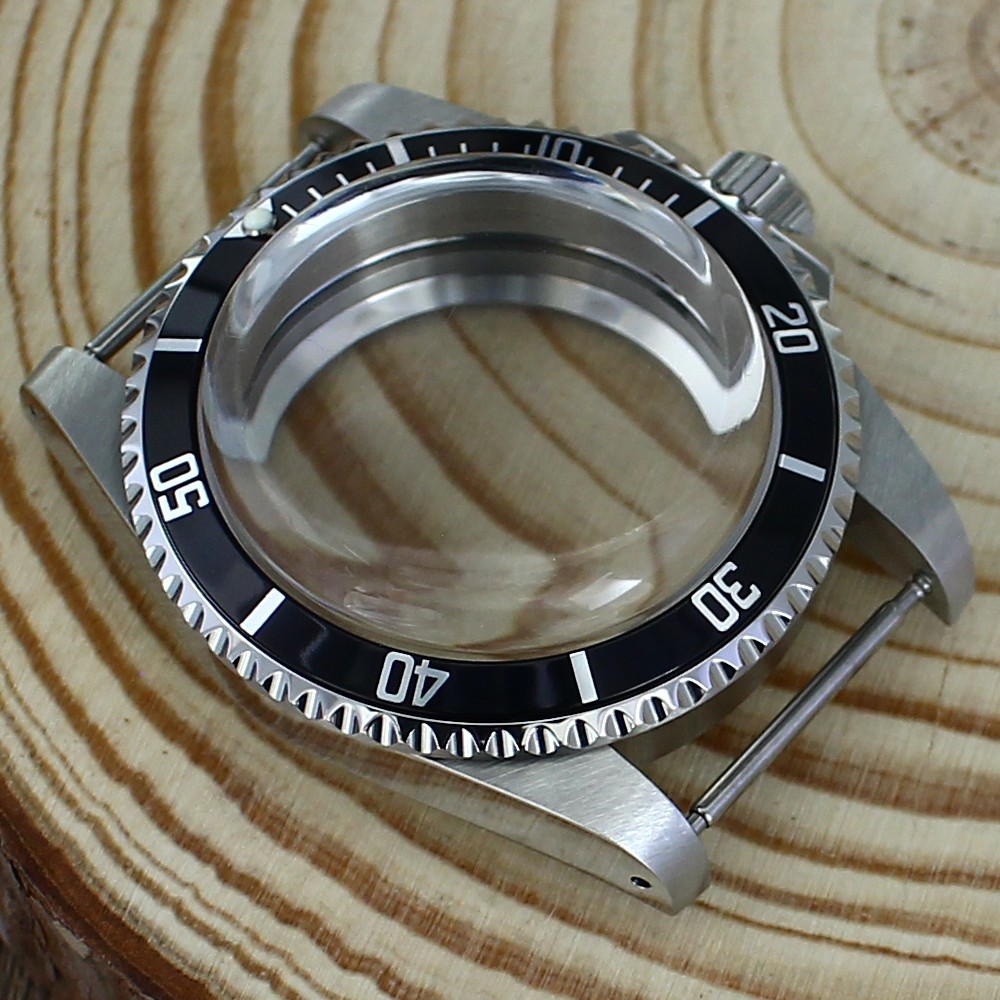 Steel 38mm Watch Case Silver Modify SUB Mod Sapphire 10ATM For Seiko NH35 36 38