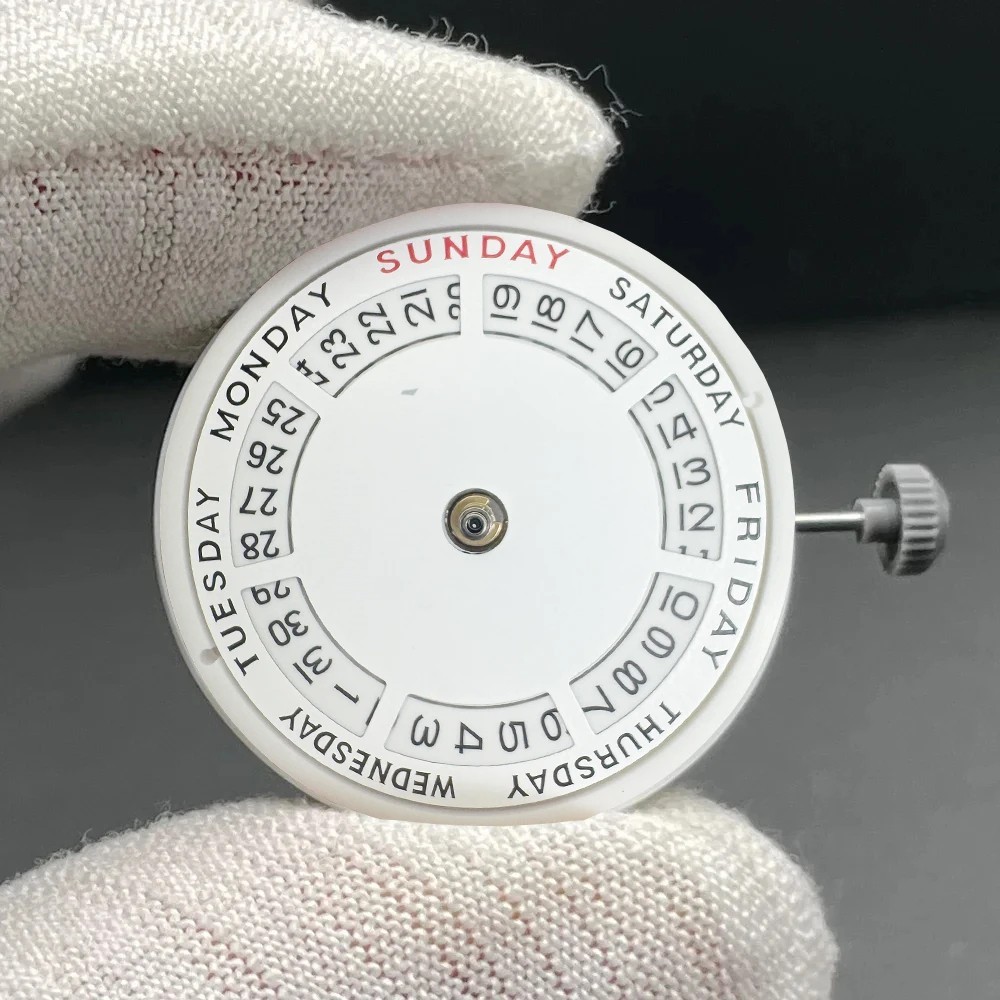 Genuine Miyota 8285 Day-Date Movement 21 Jewel Week at 12:00 Date at 3:00 + Stem