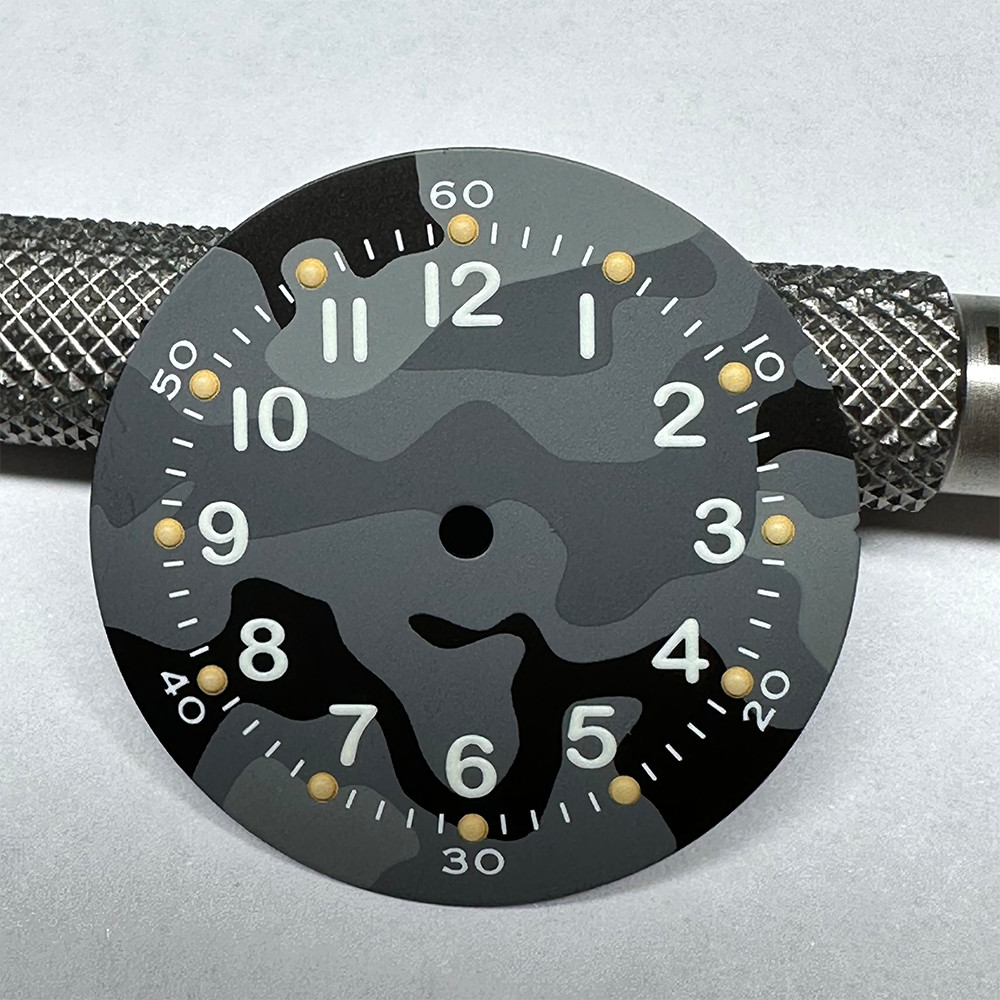 Camouflage Dial 28.5mm NH35 Dial C3 Advanced Lume Fits NH35 Movement Watch Dial