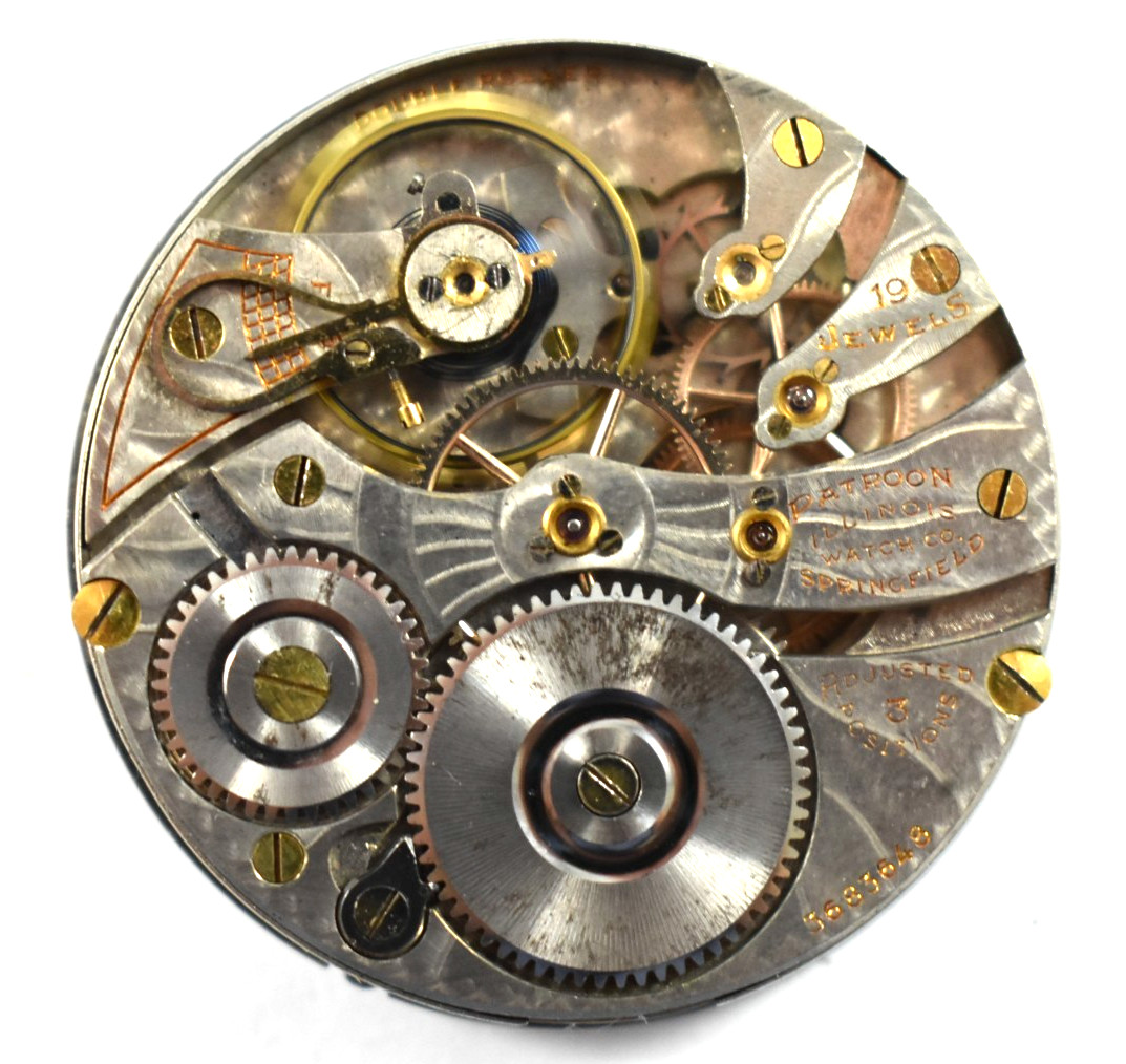 Vintage Illinois Grade 706 16s 19J DS Dial OF Pocket Watch Movement lot.wb
