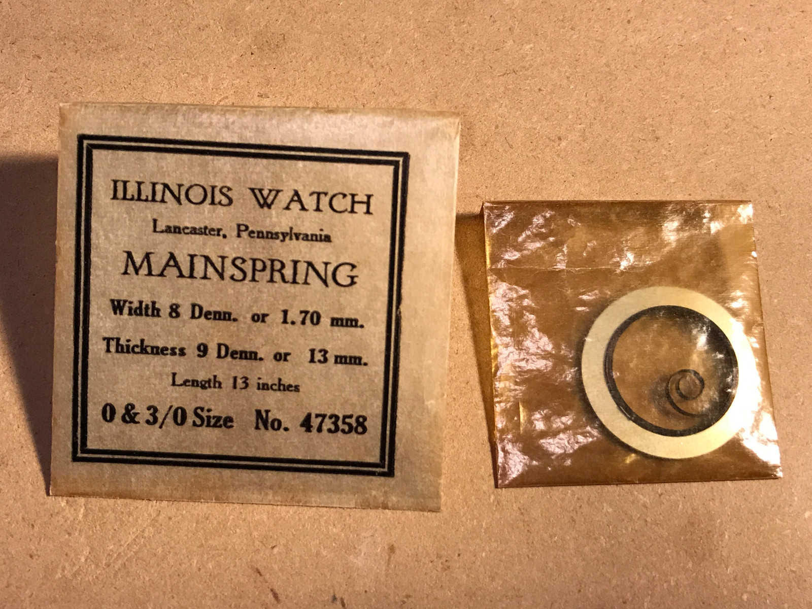 Illinois Factory Mainspring No. 47358 for 0s & 3/0s Models – Steel