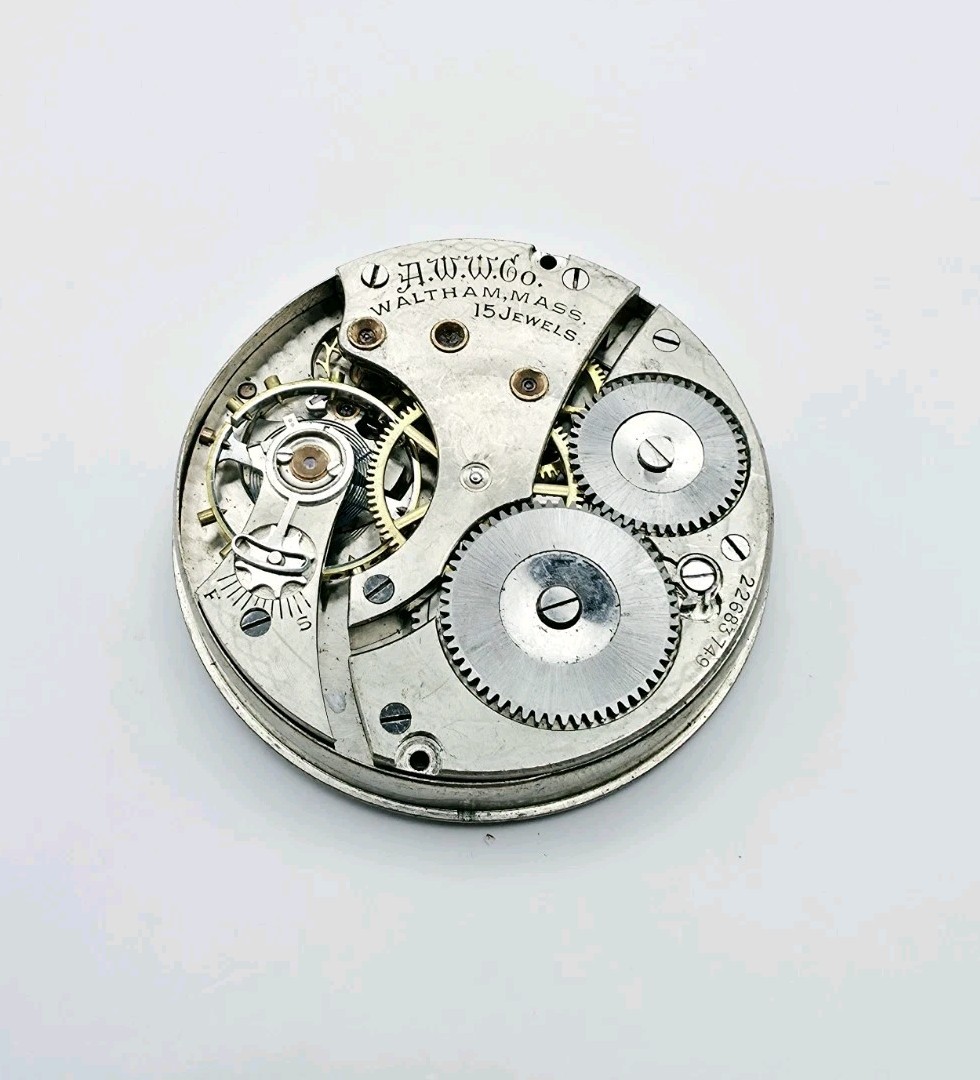 1919 Waltham Model 1908 Grade No. 620 15J 16s Pocket Watch Movement For Repair