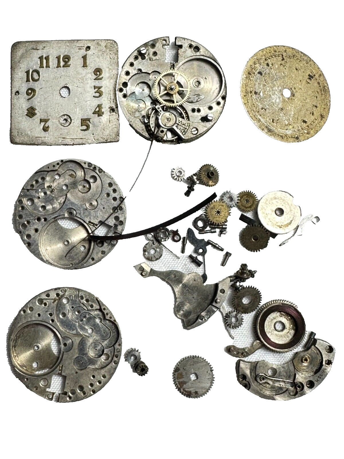 Vintage Watch Random Parts Steampunk Craft Assemblage Art Lot NOT WORKING 22-10