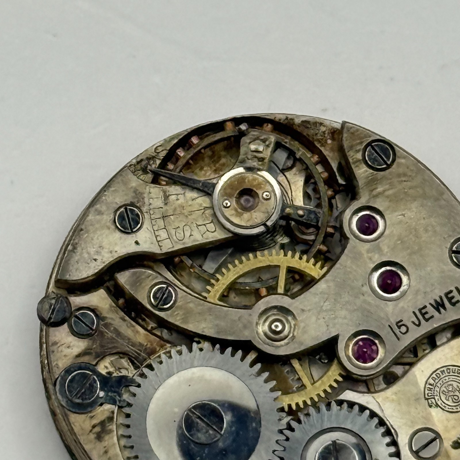 Dreadnought Watch Movement 15 Jewels Sub Seconds Manual Wind Vintage Parts 24.7m