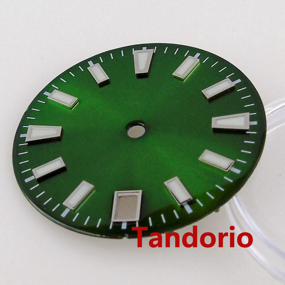 28.5mm Sterile Sunburst Watch Dial Date Lume Fit NH35A NH36A Automatic Movement