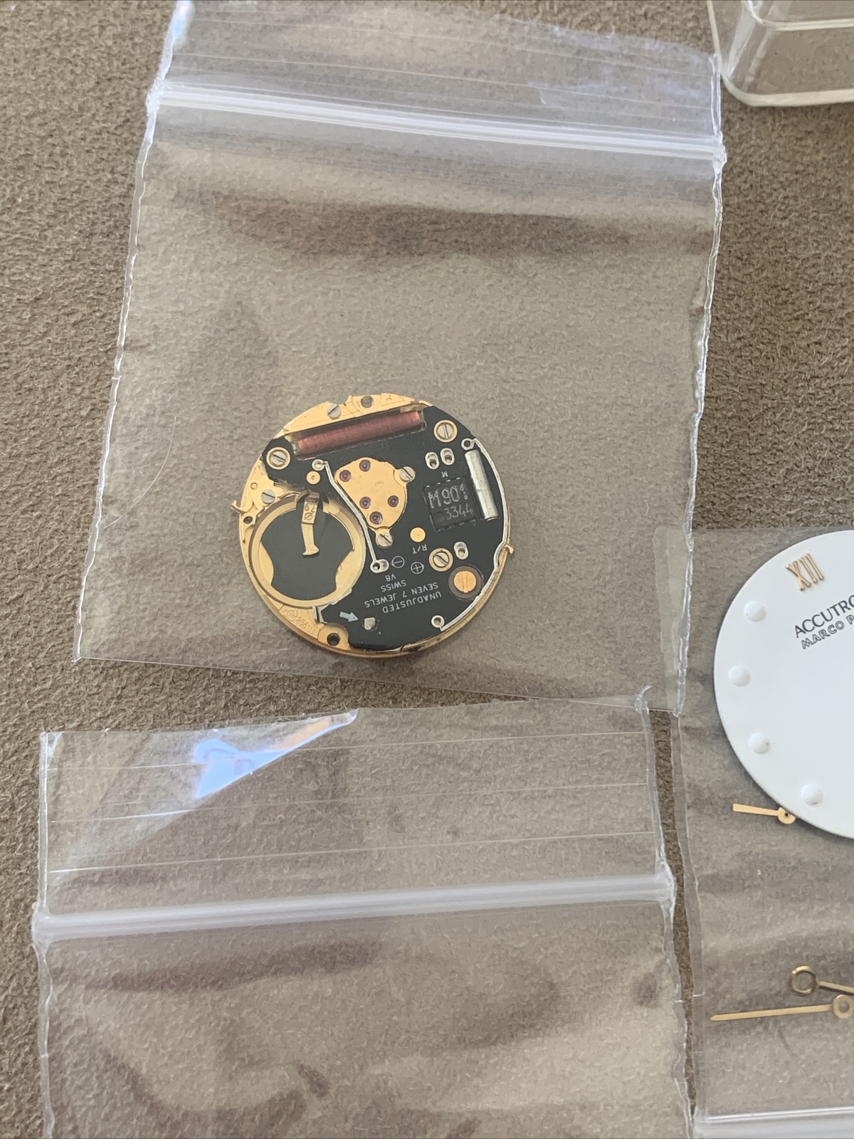BUNDLE LOT ETA 256.0001 Movement Parts Accutron Marco Polo Dial SWISS Authentic
