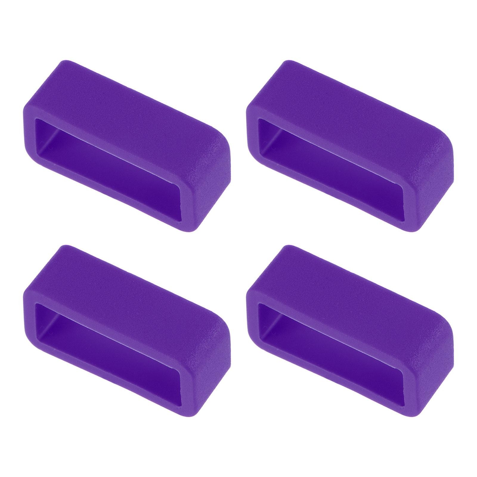 Watch Band Strap Loops Silicone for 16mm Width Watch Band Purple 4Pcs]