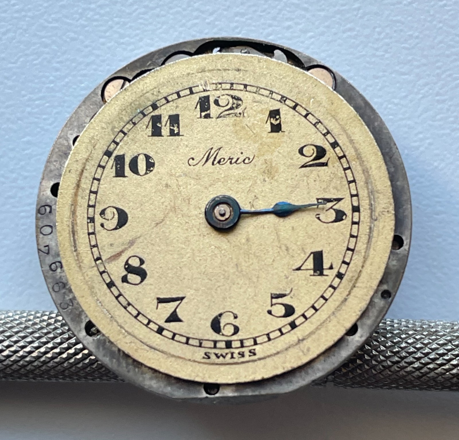 Meric Watch Co Swiss 7 Jewels Manual Wind Movement Nos 23.6mm For Parts Repair
