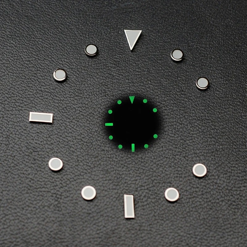 11PCS Watch Dial Hour Markers Blue Green Luminous for Sub GMT Replacement Parts