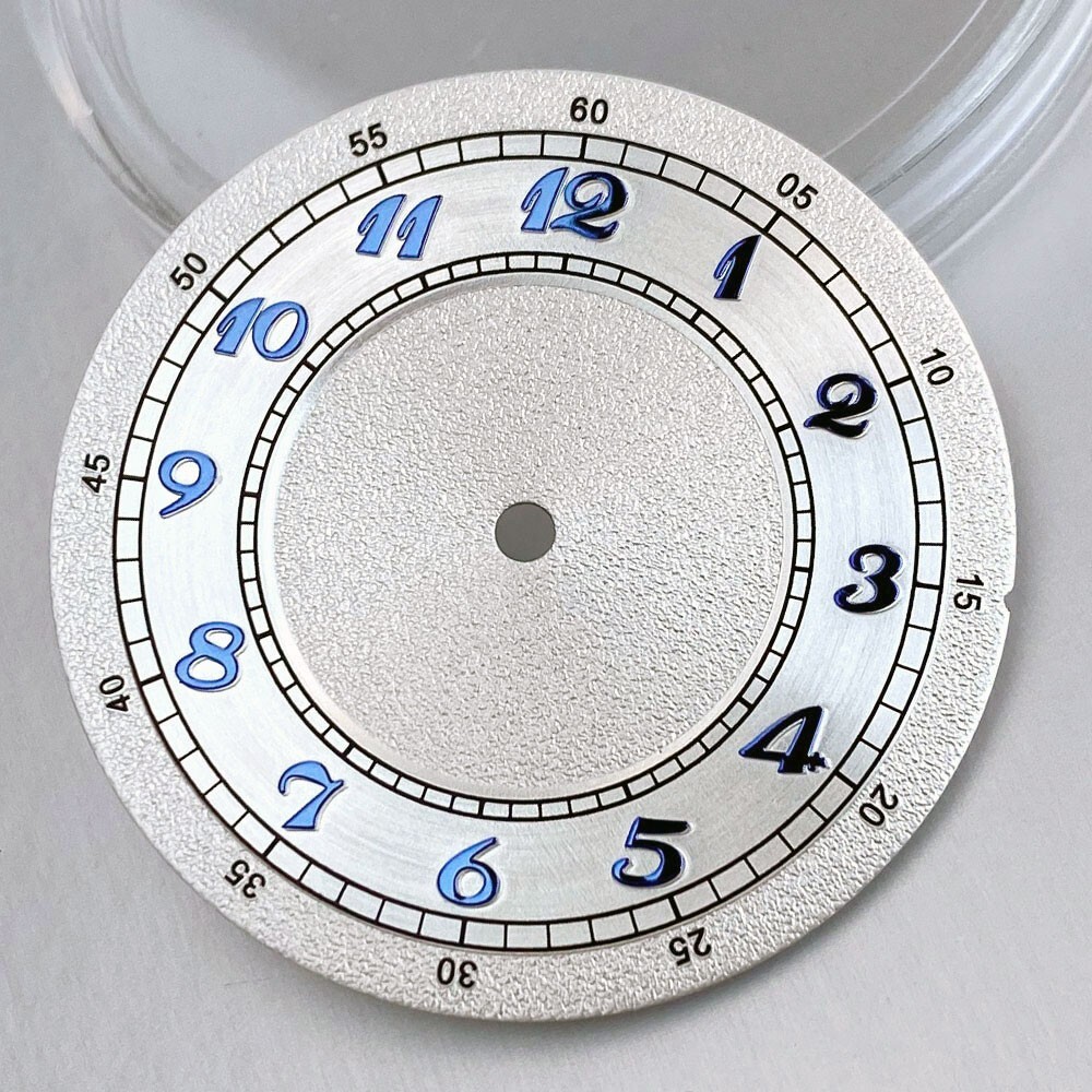 33.5mm Blue Arabic Numerals Matte Watch Dial Face For NH35 NH36 ETA2824 Movement