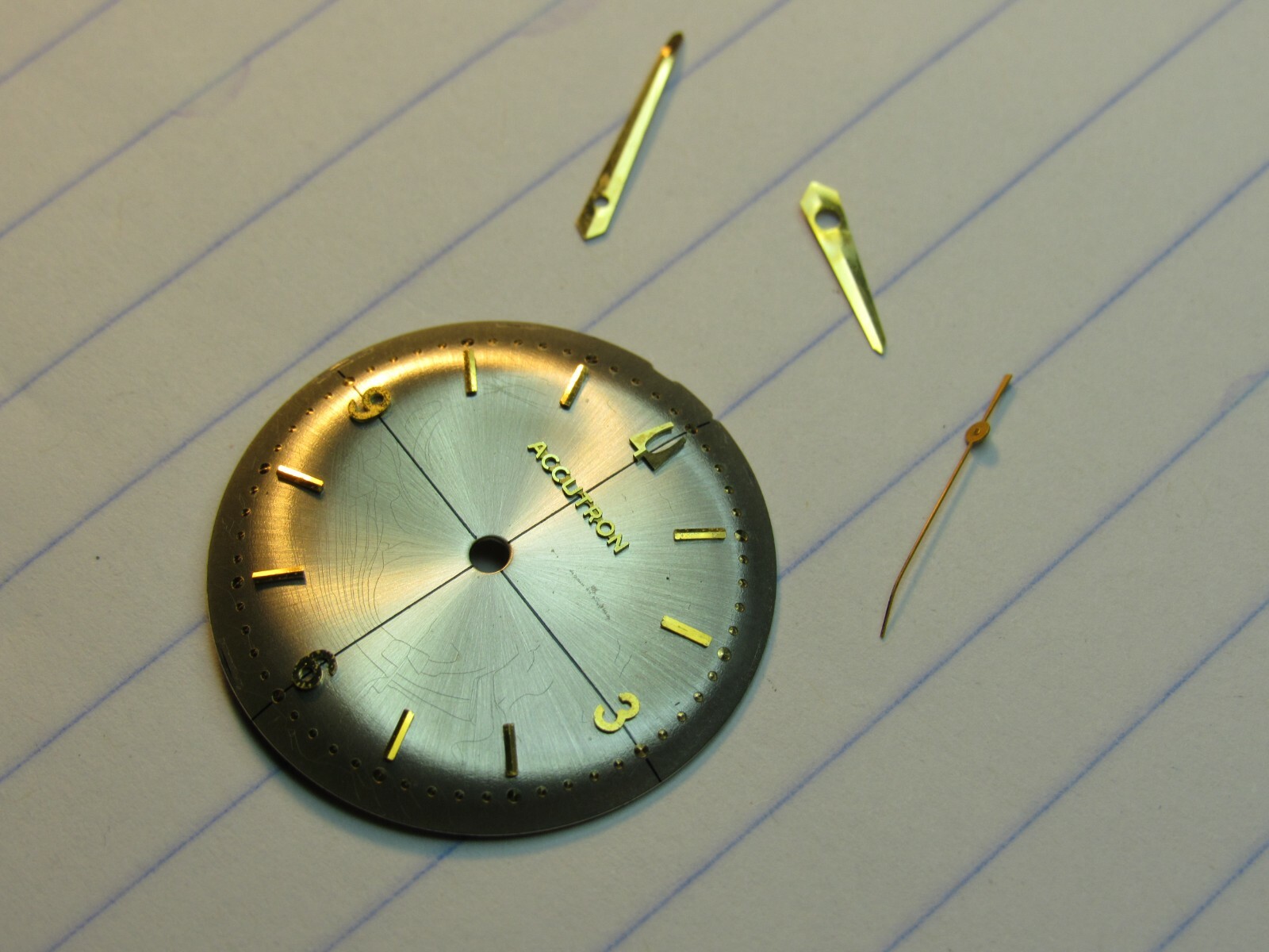 BULOVA ACCUTRON 214 Mens Crosshairs WATCH DIAL & Hand Set 1960s – 1970s (ABC)