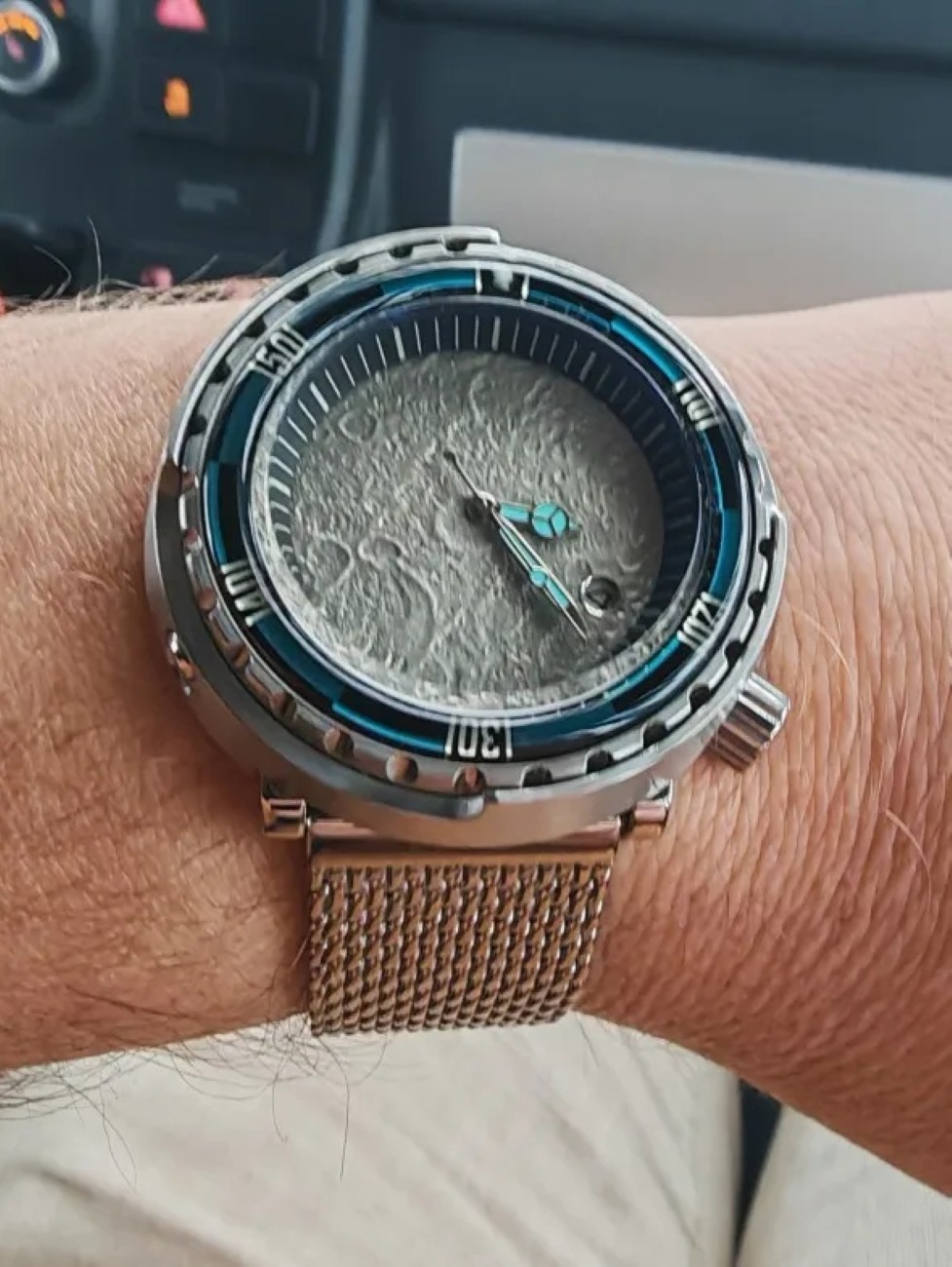 28.5MM Watch Dial 3D Moon Pattern Faces For NH35 NH36 Movement Watch DIY Parts