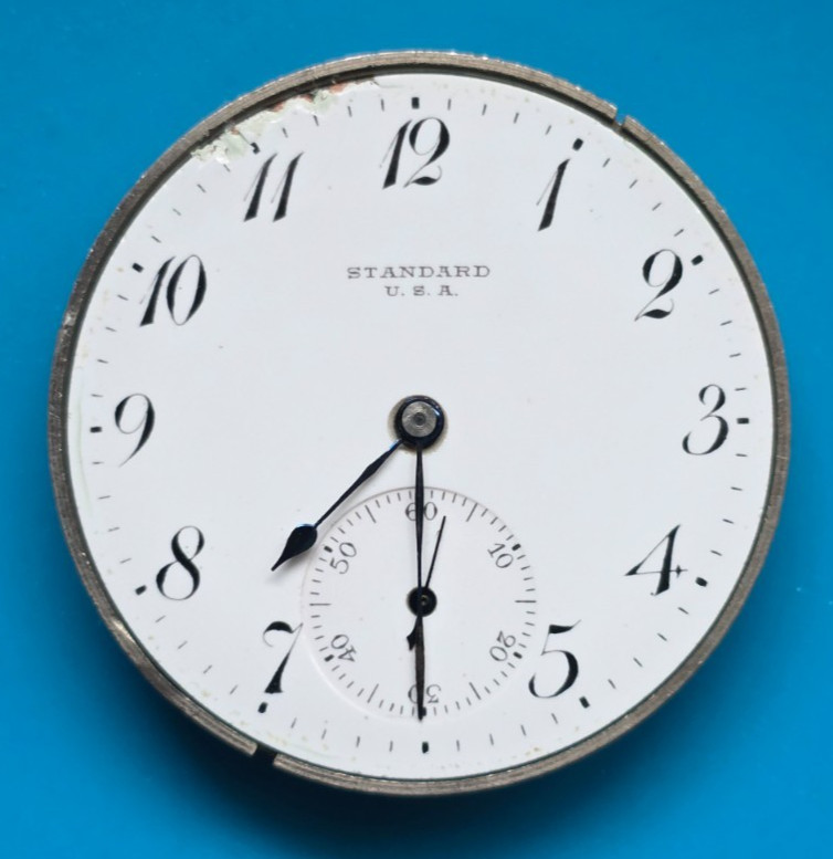 12 SIZE NEW YORK STANDARD GRADE 171 OPEN FACE 7J POCKET WATCH MOVEMENT BAD MAIN