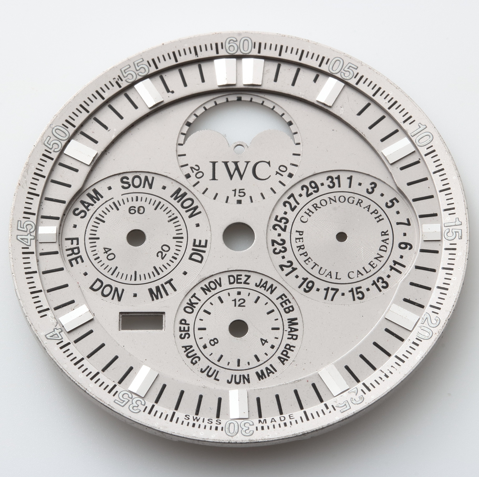 IWC GST Perpetual Calendar Chronograph Moon Phase Date German Dial Watch Part