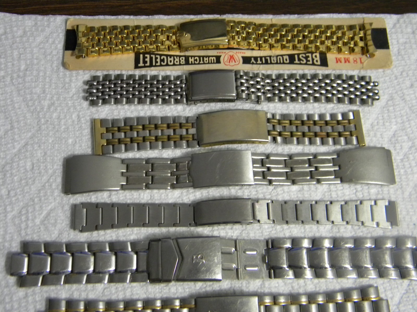 Lot of 11 Men’s Ladie’s Stainless or Other Watch Bands with Deployment Clasps #2