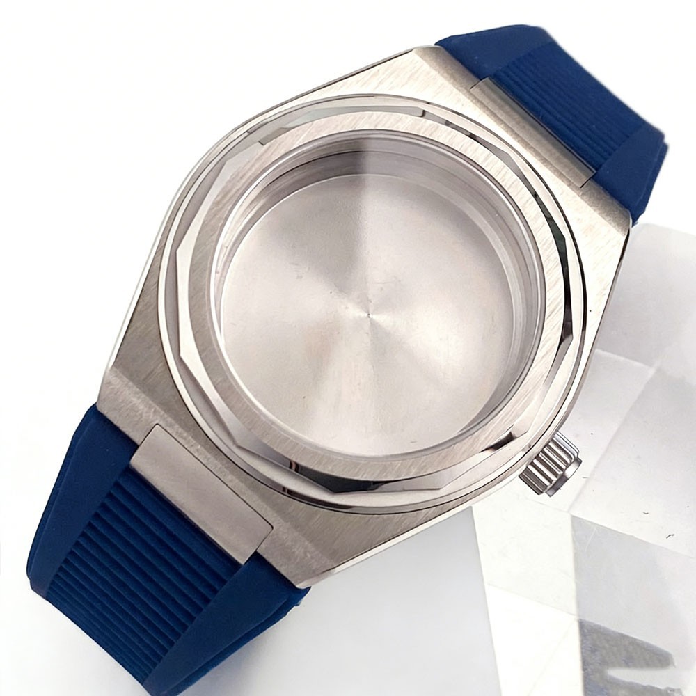 40mm Watch Case with Polygonal Bezel Sapphire Fit NH35 NH34 PT5000 For Ingenieur