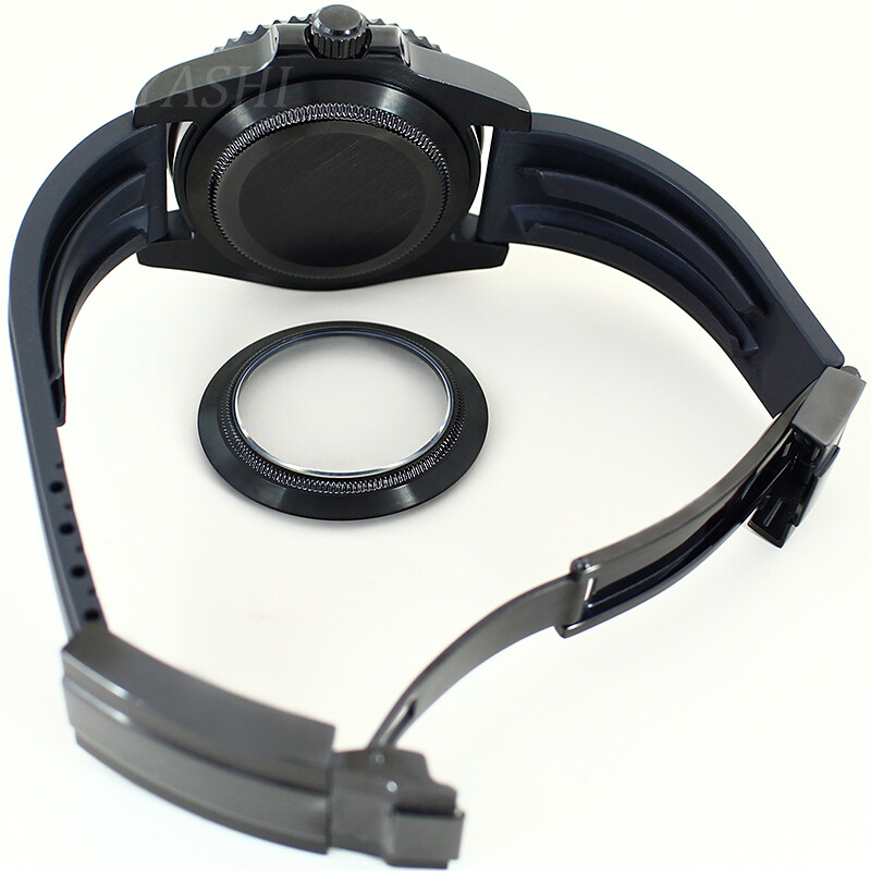 40mm Yacht Watch Case+ubber Strap Sapphire Glass For Seiko nh35/36 2824 Movement