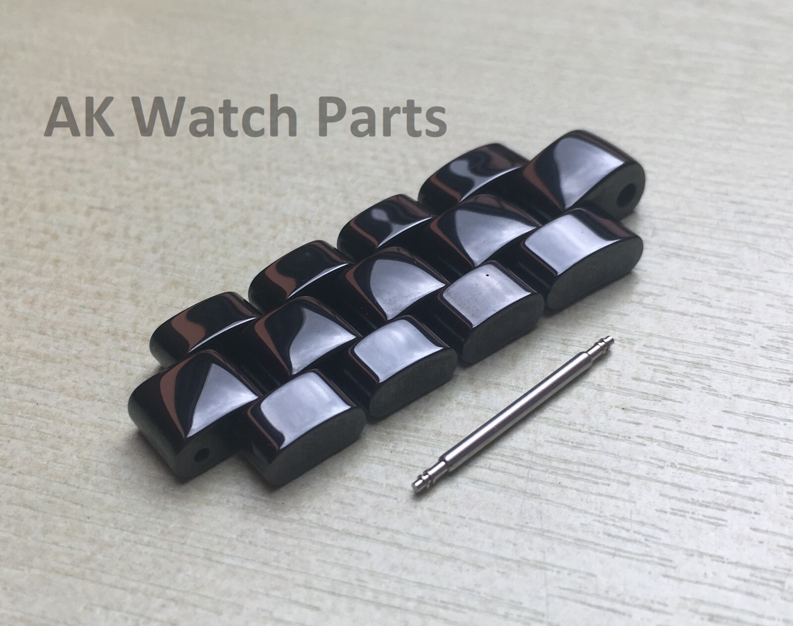 4 TOP FIXED Black Ceramic Links Fits Chanel J12 19mm spare strap/bracelet/band