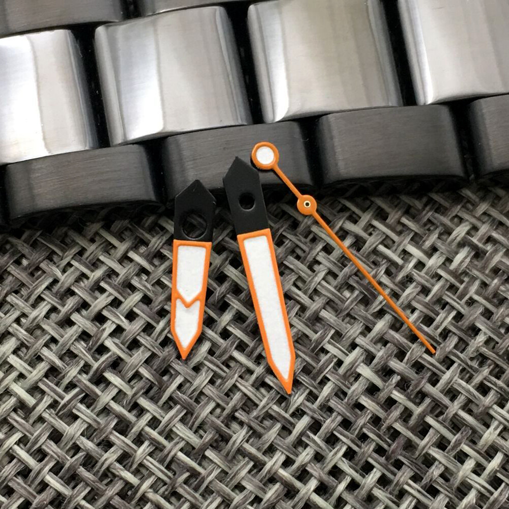 Black/Orange/Olive Watch Hands For NH35 NH36 7s26 4r35 7009 Movement Green Lume