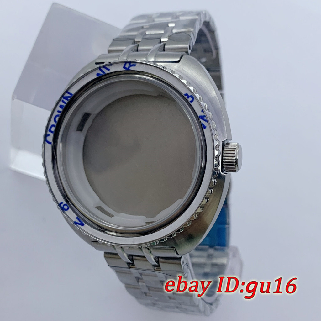 44mm Sapphire Glass Watch Case With Bezel With Steel Strap Fit NH34 NH35 NH36