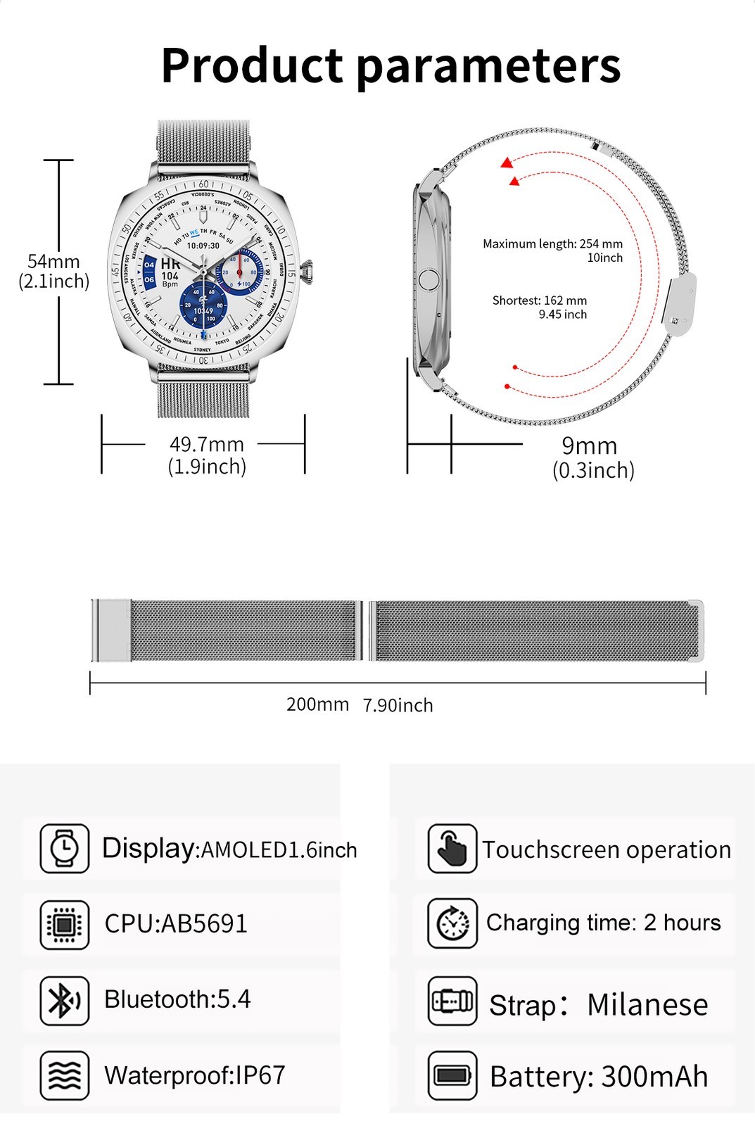 Smart Watch for Men Women Bluetooth Call Sport Fitness Tracker Heart Rate Gift