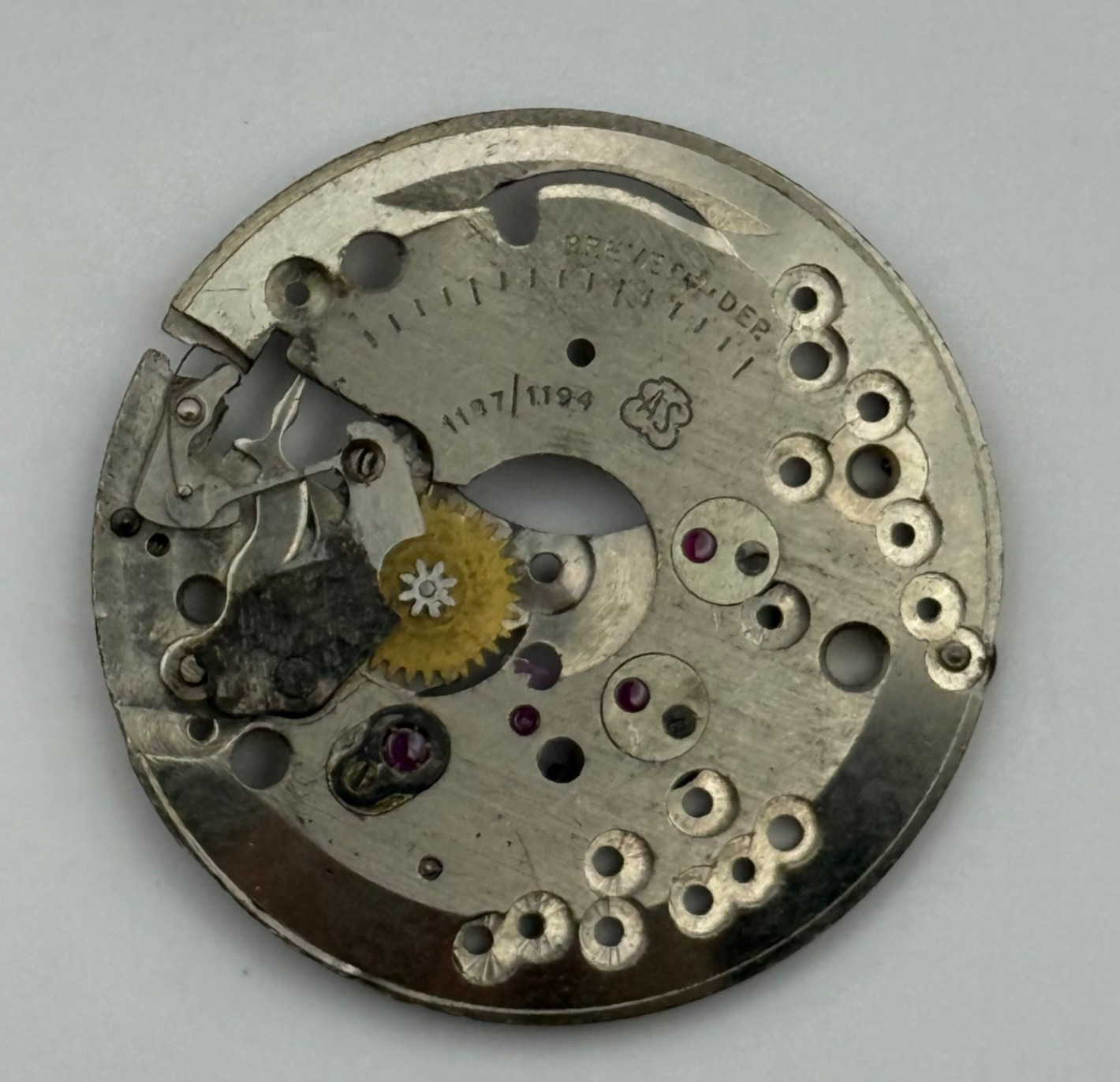 AS 1187/1194 Watch Movement Main Plate Manual Wind Vintage Swiss Parts 25.9mm