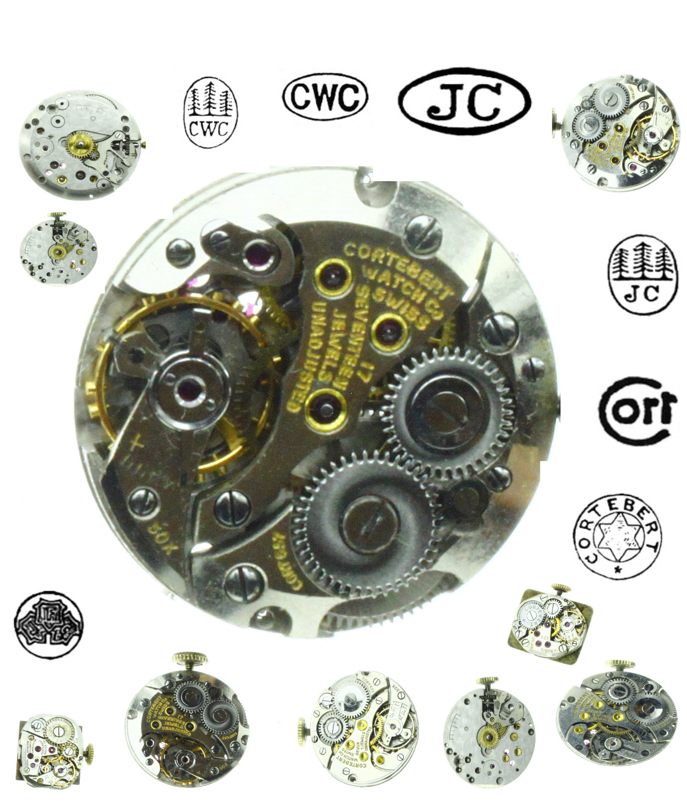 Cortebert Used PreOwned Vintage Swiss Watch Movement For Parts Repair Varieties