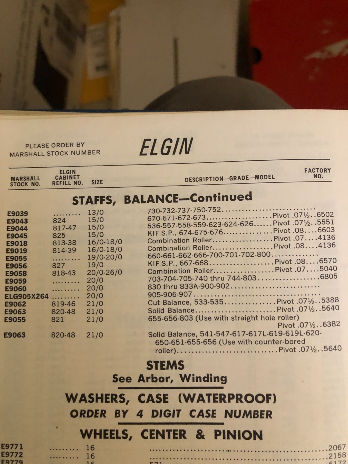 Vintage NOS Elgin Balance Staffs filed under the Marshall System (Price for One)