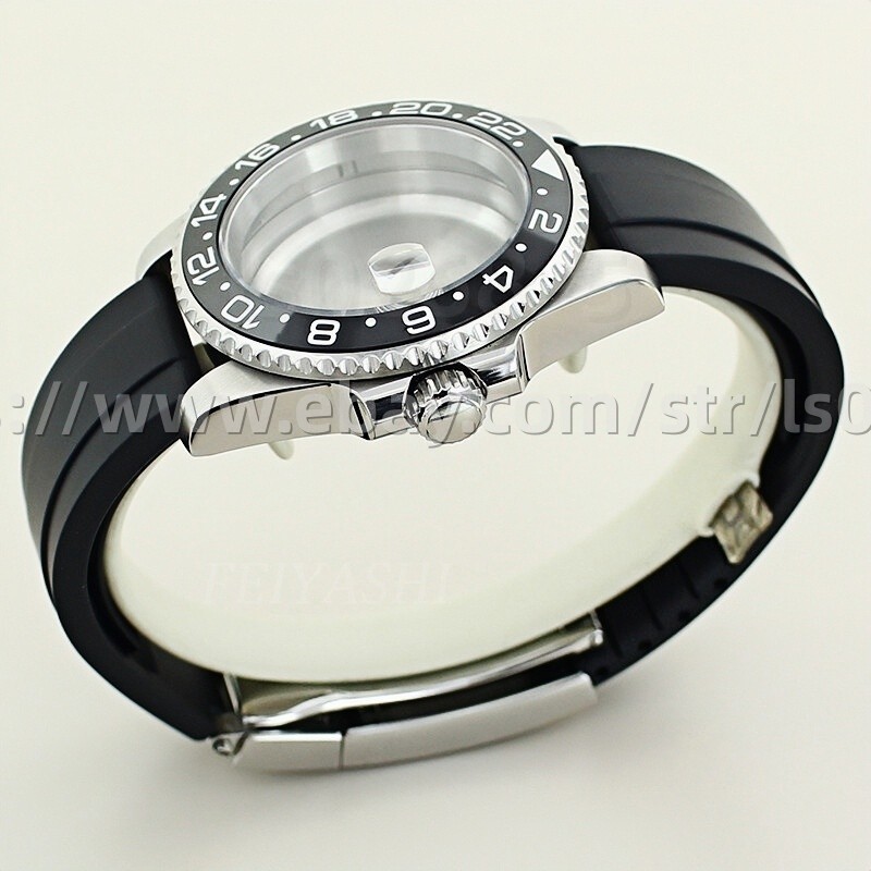 40mm Watch Case Mod Sapphire Glass Ceramic Bezel For NH34 35 36