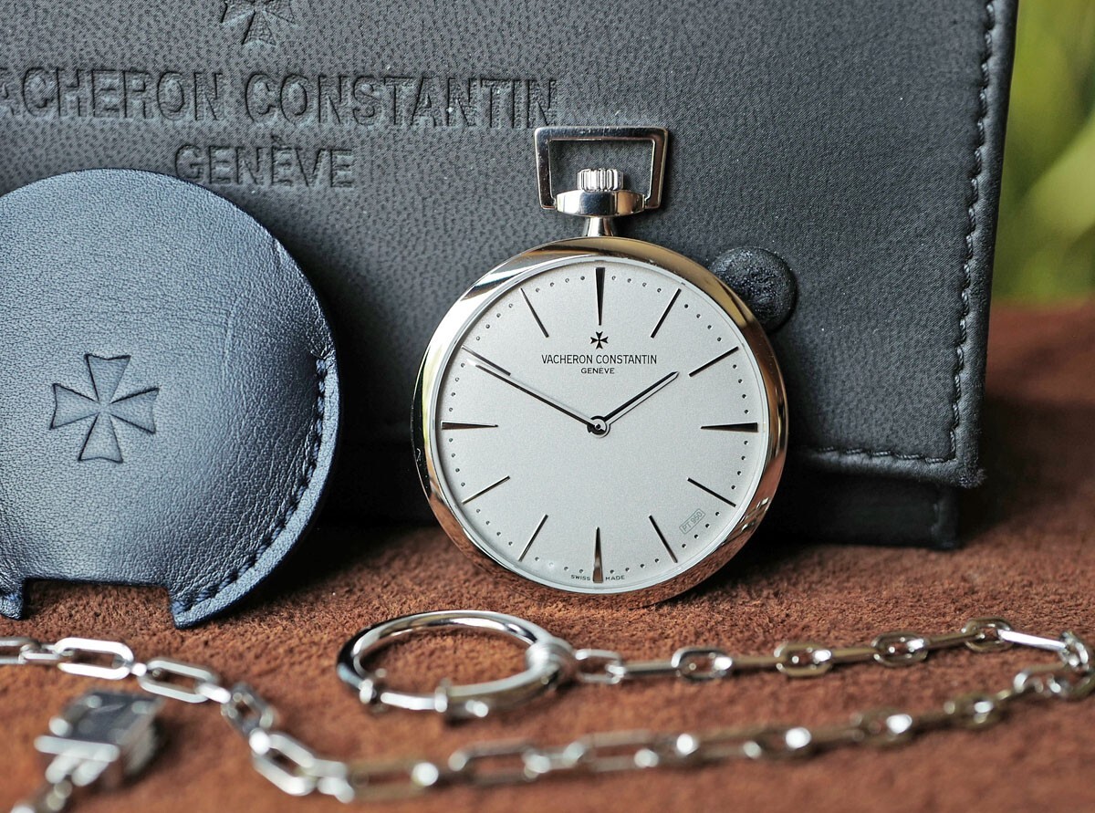 Vacheron Constantine Patrimony Contemporaine Platinum Pocket Watch & Chain