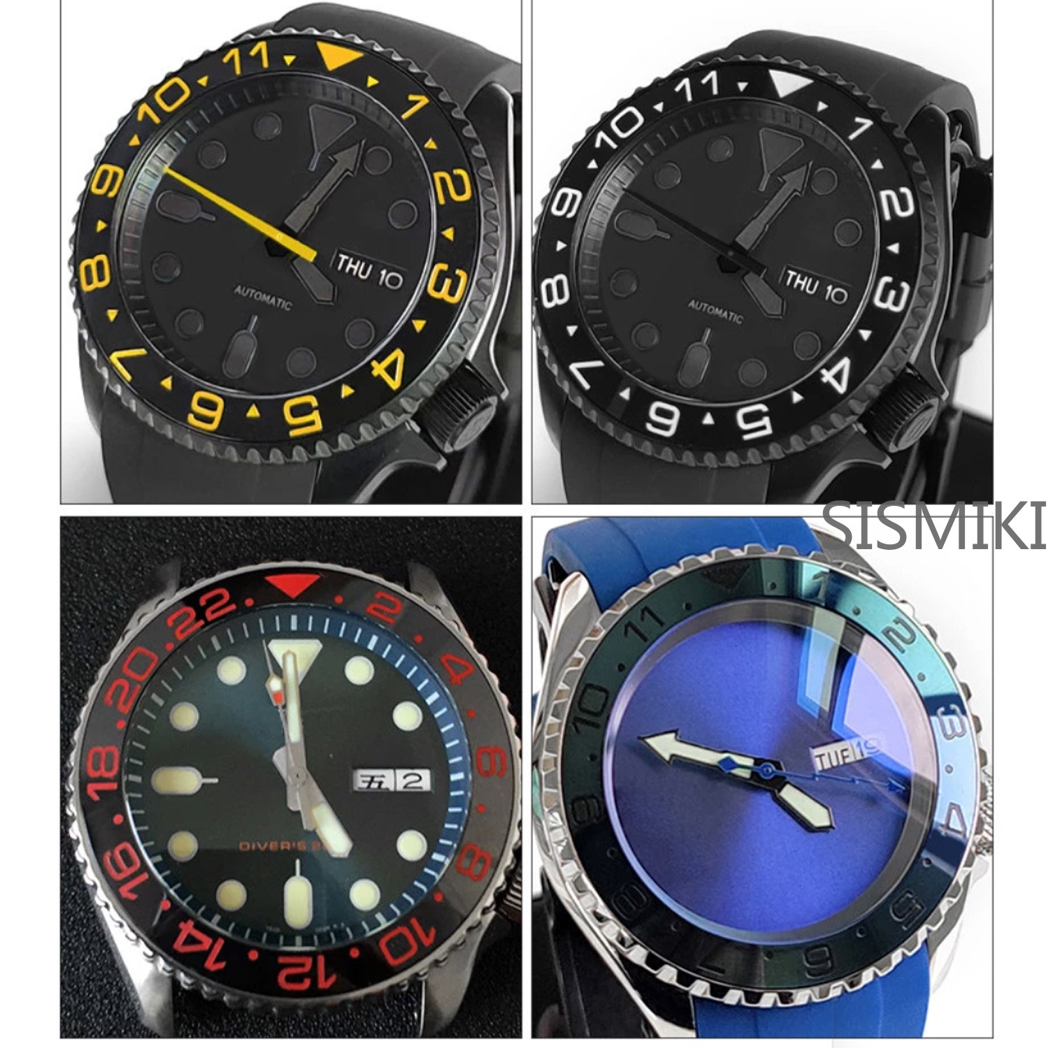 Sloped 38MM Black White Ceramic Watch Bezel Insert for GMT Sub Daytona SKX007
