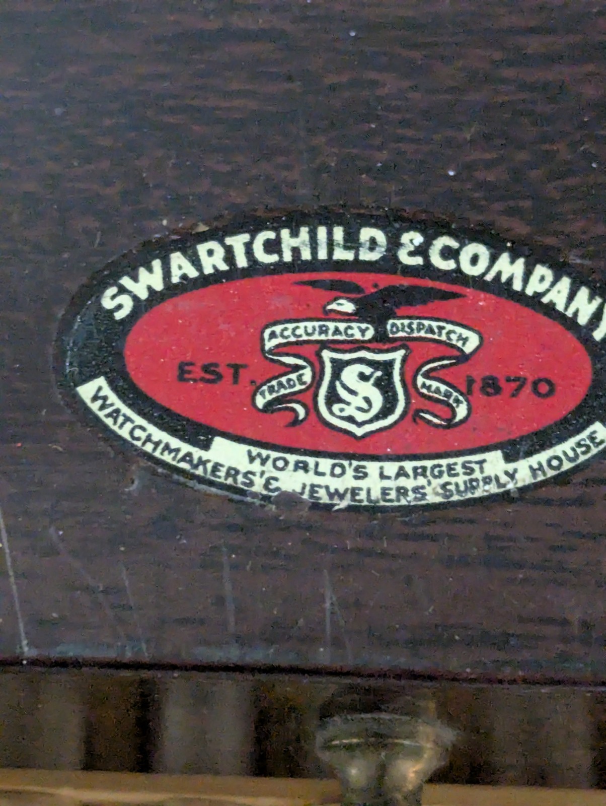 Assortment of Watch Parts – Swartchild & Company Metal Cabinet – 100s of Parts