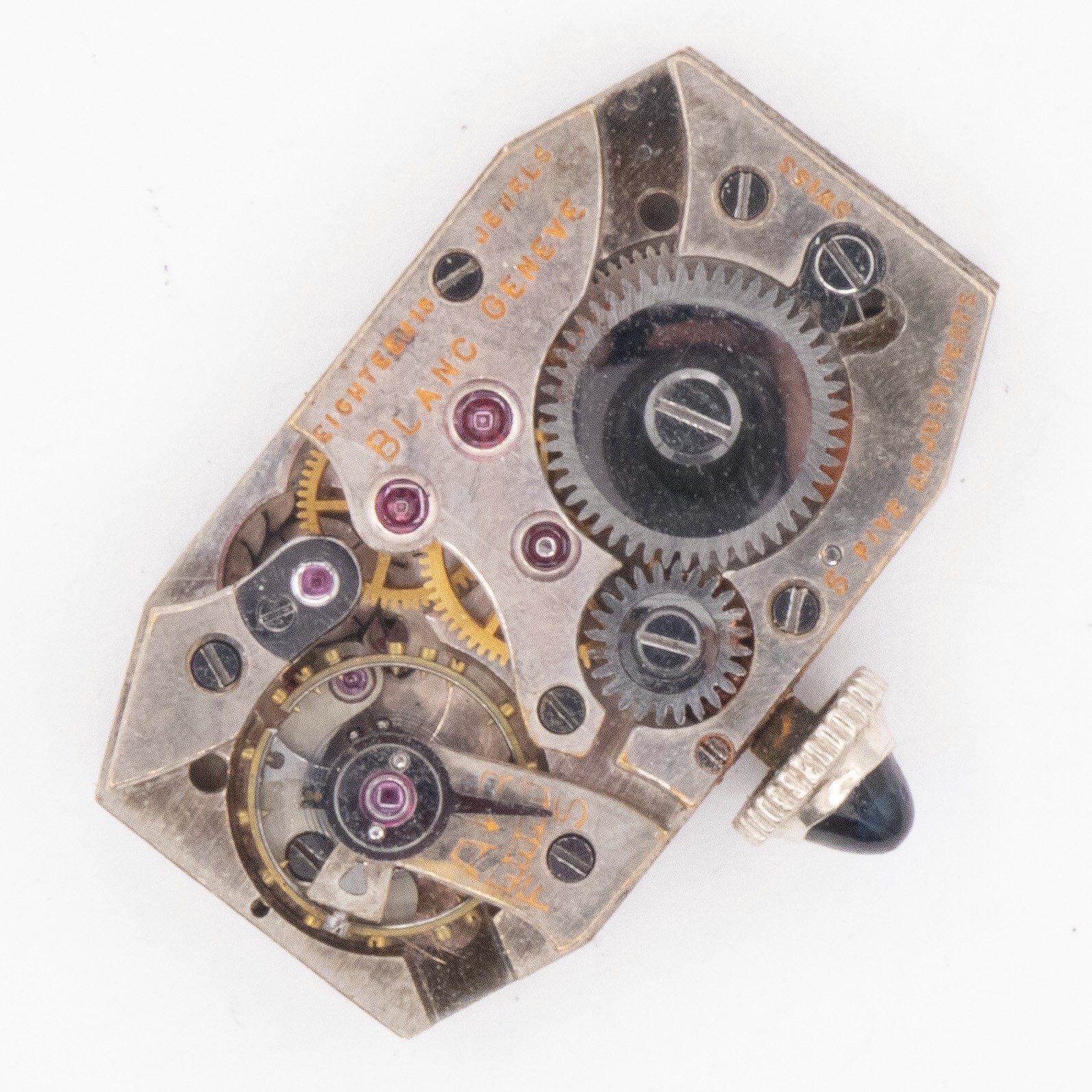 Vintage Blanc Geneve 13 x 22.3 x 4.2 mm Wristwatch Movement, Keeps Time