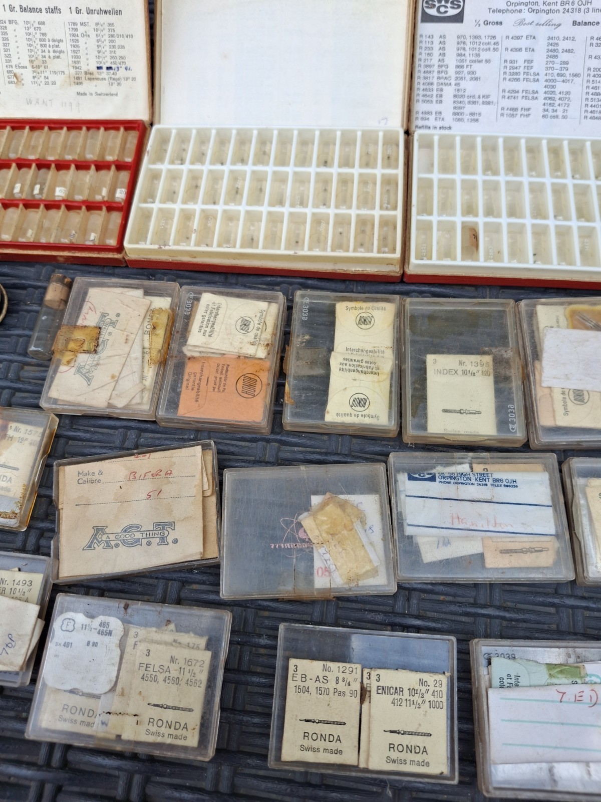 Vintage Watch Parts Joblot Incabloc,swcs,roskopf,ronda New Old Stock Parts