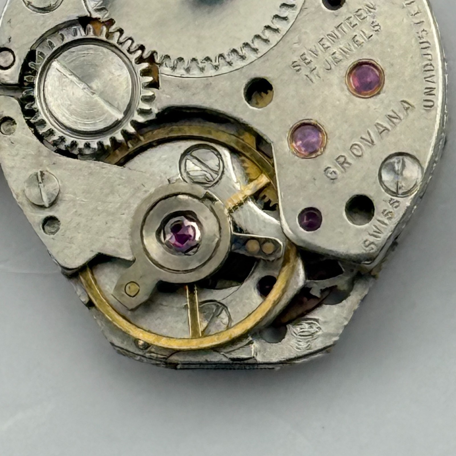BFG 927 Watch Movement Grovana 17 Jewels Swiss Manual Wind Parts Repair 15.2mm