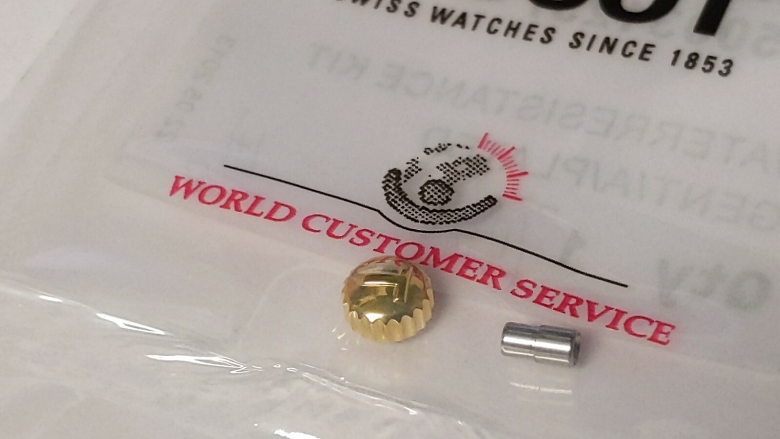 TISSOT CROWN YELLOW 4.5mm-4.8mm with tube T350031237 Waterproof style Gent A/pla