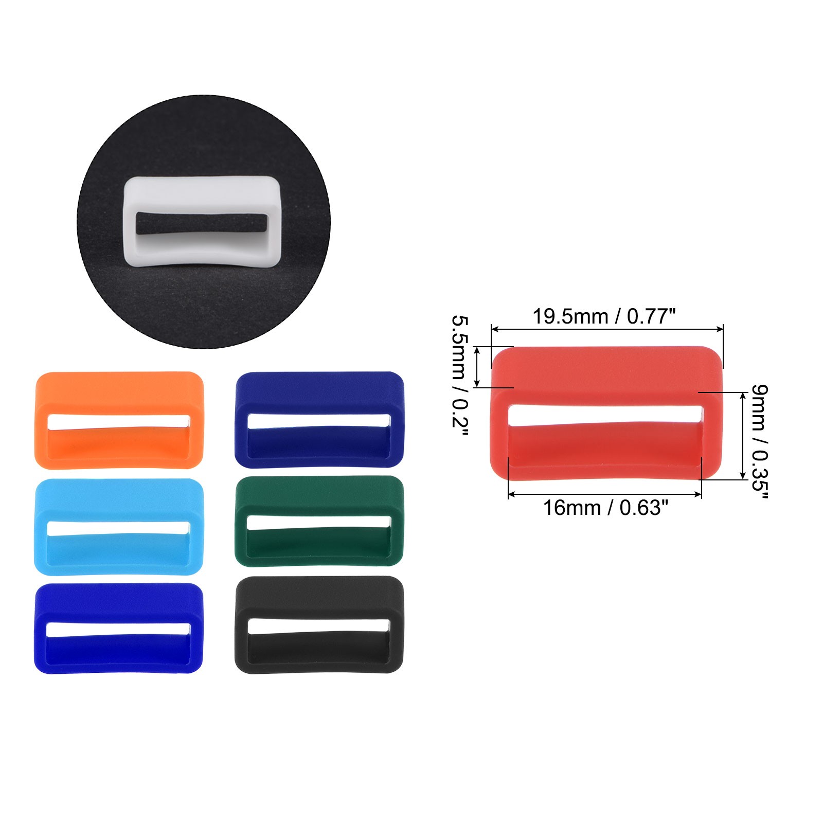 Watch Band Strap Watch Retainers for 16mm Width Watch Band Mix Color 8 Pcs