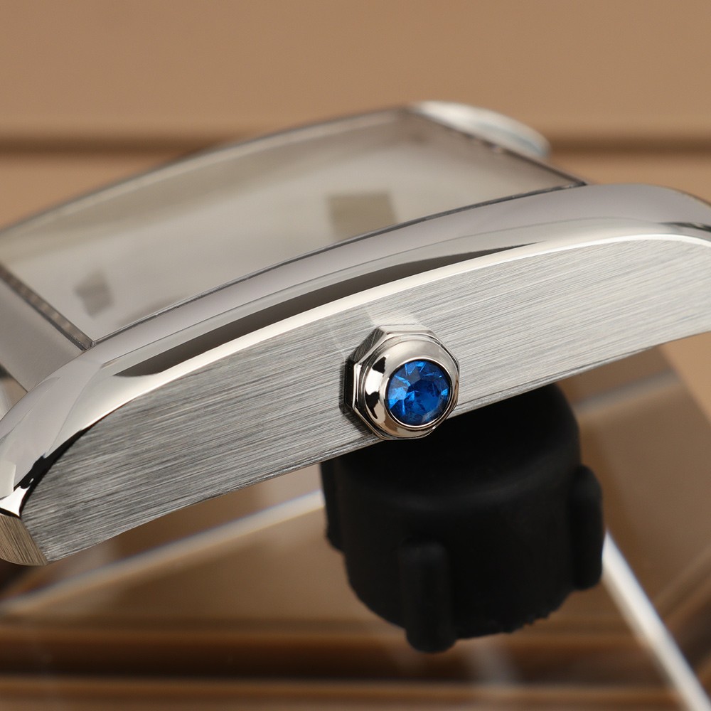 34.60mm Silver Pilot Watch Case Polished+Dilas+Hands Modify Tank For Miyota 2115