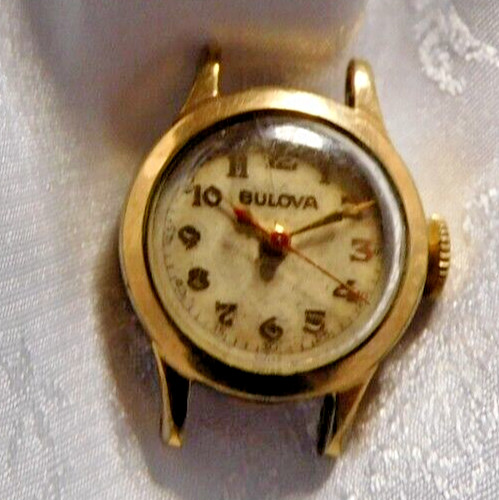 BULOVA7 AM 17 JEWELS 10K R.G.P. CASE RUNNING.