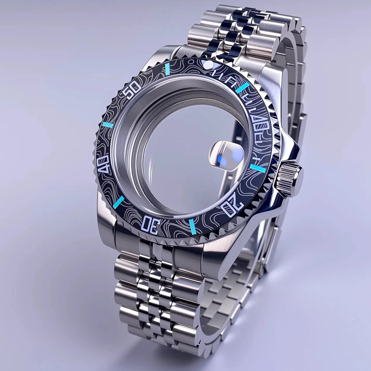 40mm Watch Case NH35 NH34 NH36 Sapphire Crystal Ceramic Bezel Stainless Steel