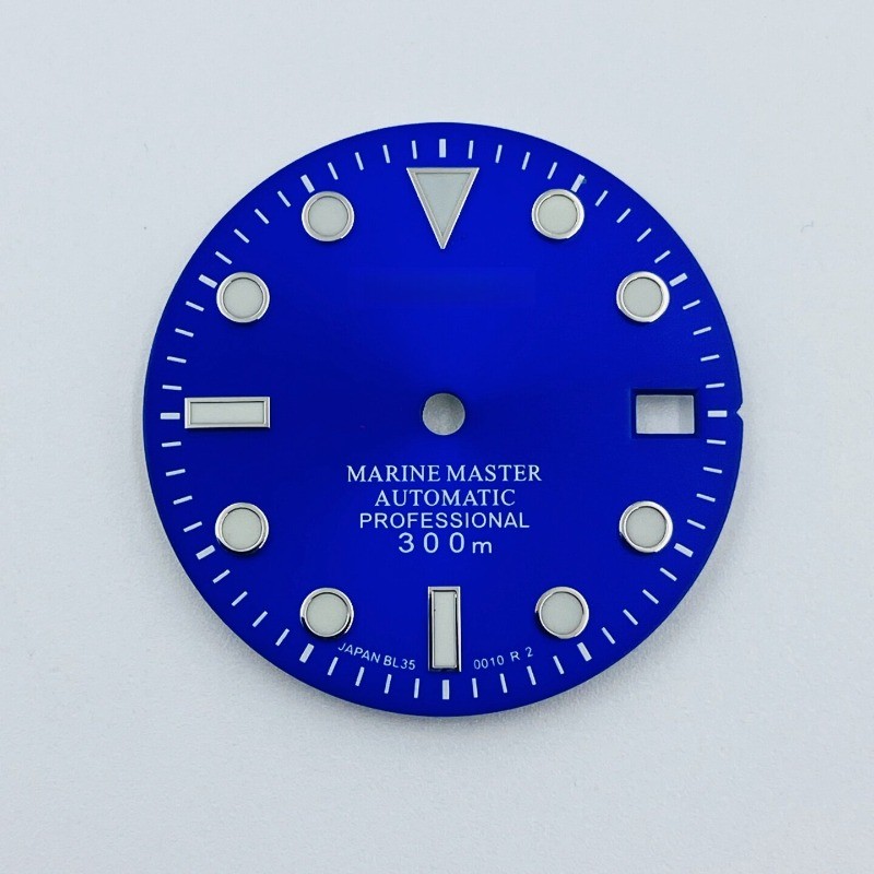 28.5mm NH35 Dial Sunburst Dial S-LOGO Green Luminous for NH35/NH36 Movements