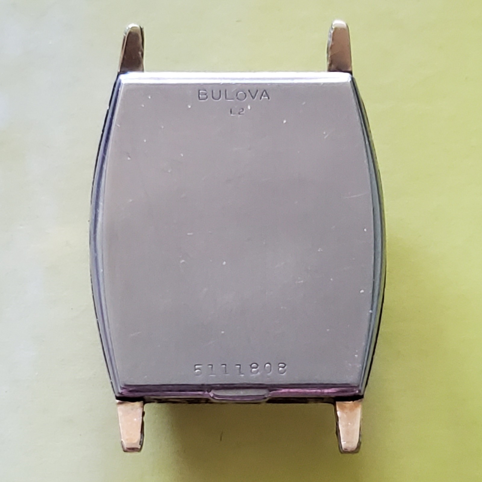 1952 Bulova L2 Rectangle Tank Watch Case 10K Rolled Gold Plate Bezel New York
